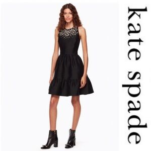 Kate Spade pearl embellished Mikado dress, black, size 10, nwot